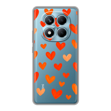 Силиконовый чехол на Redmi Note 14 Pro 4G с принтом Сердечки Силиконовый чехол на Redmi Note 14 Pro 4G с принтом Сердечки