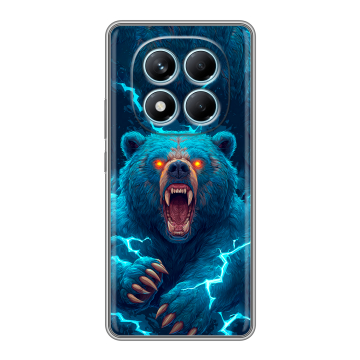 Силиконовый чехол на Redmi Note 14 Pro 4G с принтом Медведь Силиконовый чехол на Redmi Note 14 Pro 4G с принтом Медведь