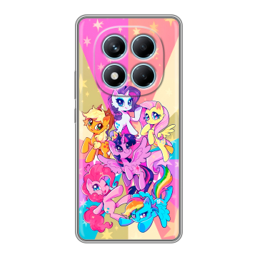 Силиконовый чехол на Redmi Note 14 Pro 4G с принтом My little pony Дружба чудо