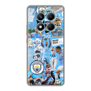 Силиконовый чехол на Redmi Note 14 Pro 4G с принтом Man City Манчестер Сити