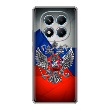 Силиконовый чехол на Redmi Note 14 Pro 4G с принтом Флаг России
