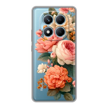 Силиконовый чехол на Redmi Note 14 Pro 4G с принтом цветы