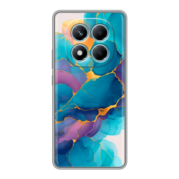 Силиконовый чехол на Redmi Note 14 Pro 4G с принтом Мрамор блестки