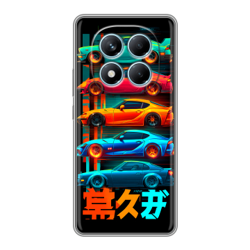 Силиконовый чехол на Redmi Note 14 Pro 4G с принтом машины тачки