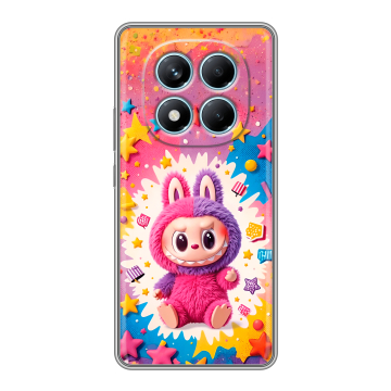 Силиконовый чехол на Redmi Note 14 Pro 4G с принтом Labubu Лабубу