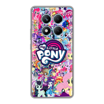 Силиконовый чехол на Redmi Note 14 Pro 4G с принтом My little pony Дружба чудо