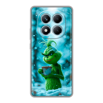 Силиконовый чехол на Redmi Note 14 Pro 4G с принтом Новый год гринч