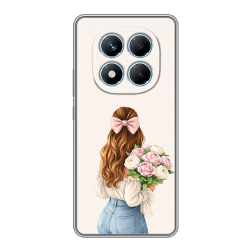 Силиконовый чехол на Redmi Note 14 Pro 4G с принтом женский