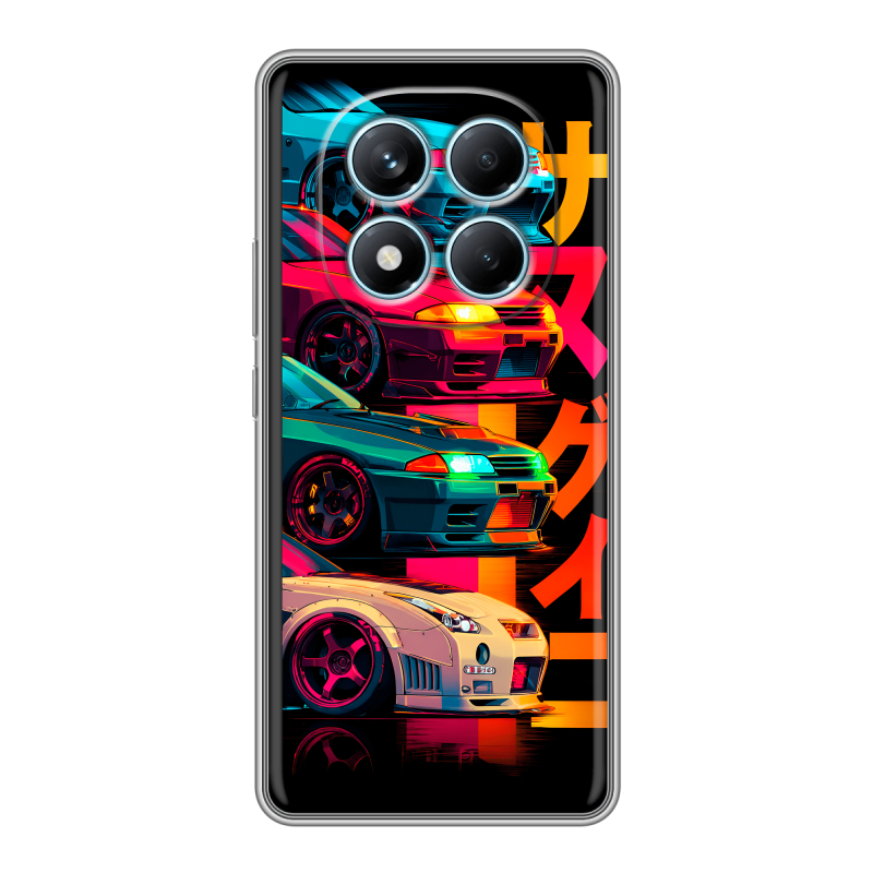 Силиконовый чехол на Redmi Note 14 Pro 4G с принтом Гоночные машины Силиконовый чехол на Redmi Note 14 Pro 4G с принтом Гоночные машины
