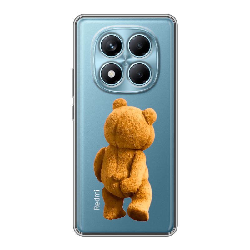 Силиконовый чехол на Redmi Note 14 Pro 4G с принтом Медведь Силиконовый чехол на Redmi Note 14 Pro 4G с принтом Медведь