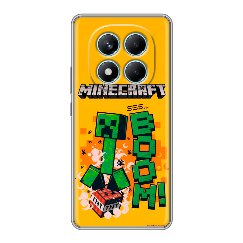 Силиконовый чехол на Redmi Note 14 Pro 4G с принтом Майнкрафт Minecraft Силиконовый чехол на Redmi Note 14 Pro 4G с принтом Майнкрафт Minecraft