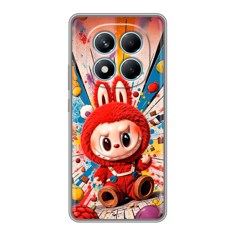 Силиконовый чехол на Redmi Note 14 Pro 4G с принтом Labubu Лабубу Силиконовый чехол на Redmi Note 14 Pro 4G с принтом Labubu Лабубу