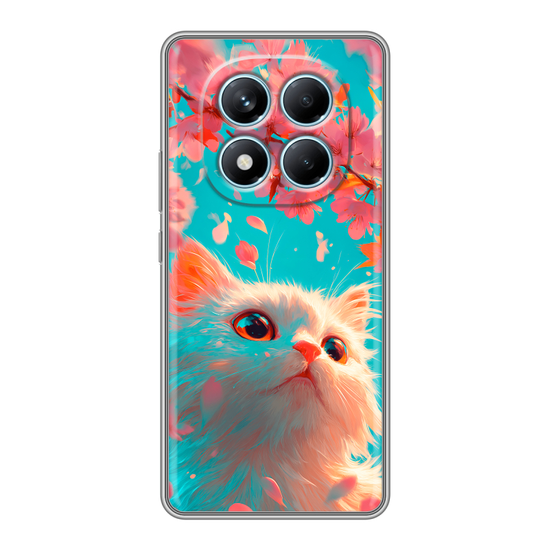 Силиконовый чехол на Redmi Note 14 Pro 4G с принтом Красивый кот Силиконовый чехол на Redmi Note 14 Pro 4G с принтом Красивый кот