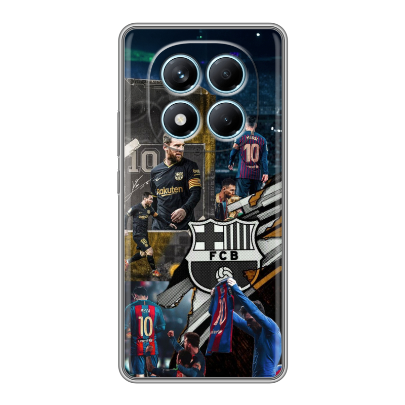 Силиконовый чехол на Redmi Note 14 Pro 4G с принтом Messi Barcelona Силиконовый чехол на Redmi Note 14 Pro 4G с принтом Messi Barcelona