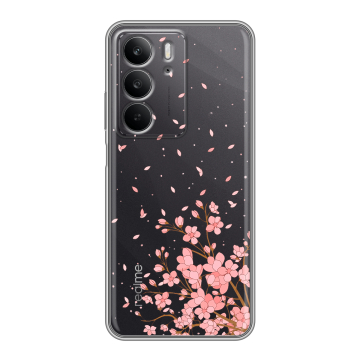 Силиконовый чехол на Realme C75 с принтом Ветка сакуры
