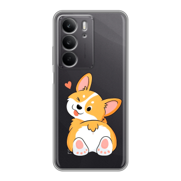 Силиконовый чехол на Realme C75 с принтом Корги