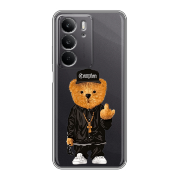 Силиконовый чехол на Realme C75 с принтом Плюшевый медведь