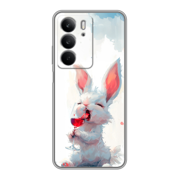 Силиконовый чехол на Realme C75 с принтом кролик зайчик