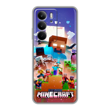 Силиконовый чехол на Realme C75 с принтом Майнкрафт Minecraft