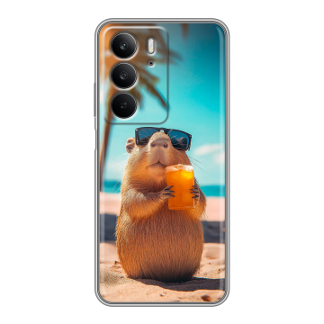 Силиконовый чехол на Realme C75 с принтом Капибара Силиконовый чехол на Realme C75 с принтом Капибара