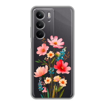 Силиконовый чехол на Realme C75 с принтом Цветы Силиконовый чехол на Realme C75 с принтом Цветы