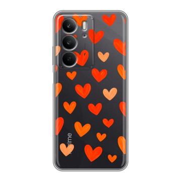 Силиконовый чехол на Realme C75 с принтом Сердечки Силиконовый чехол на Realme C75 с принтом Сердечки
