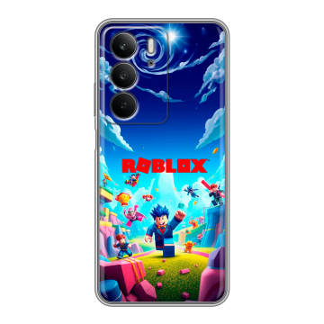 Силиконовый чехол на Realme C75 с принтом Roblox Роблокс