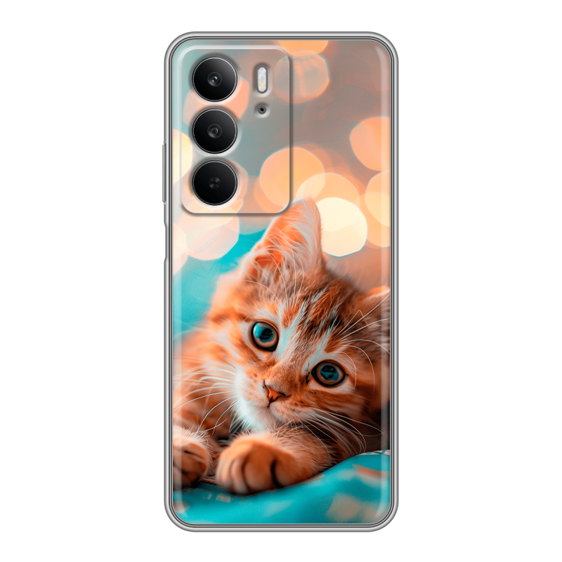 Силиконовый чехол на Realme C75 с принтом котик Силиконовый чехол на Realme C75 с принтом котик