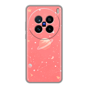 Силиконовый чехол на Vivo X200 с принтом Розовый космос