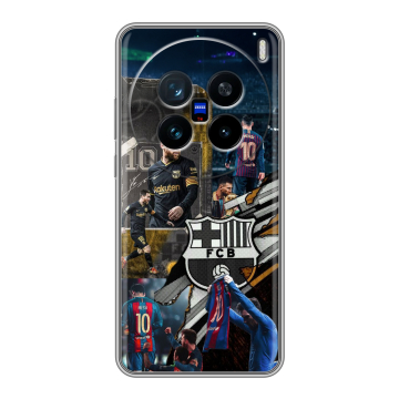 Силиконовый чехол на Vivo X200 с принтом Messi Barcelona