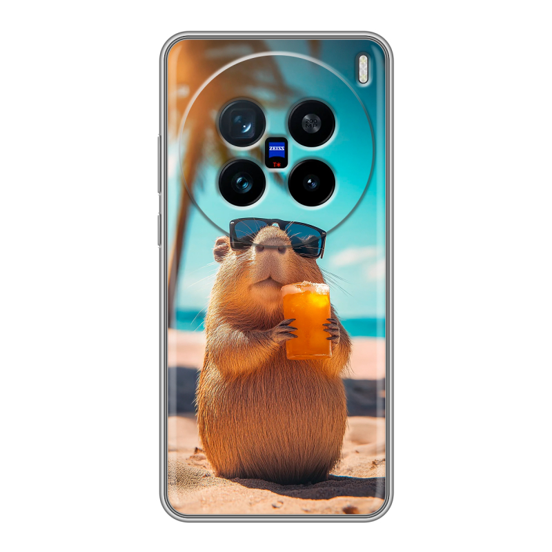 Силиконовый чехол на Vivo X200 с принтом Капибара Силиконовый чехол на Vivo X200 с принтом Капибара
