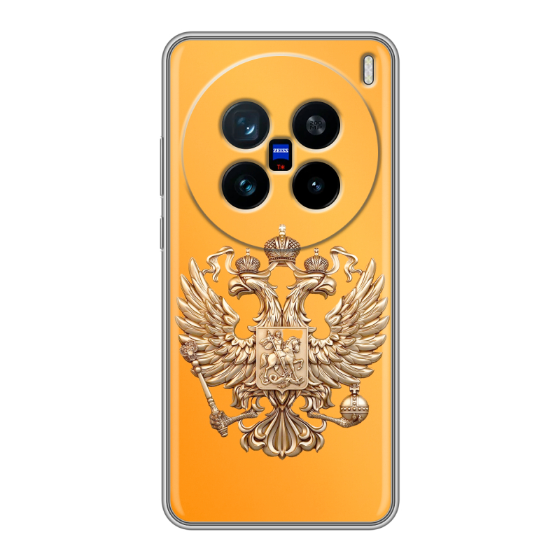 Силиконовый чехол на Vivo X200 с принтом Герб Флаг России Силиконовый чехол на Vivo X200 с принтом Герб Флаг России