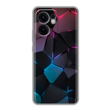 Силиконовый чехол на OPPO Reno 13F с принтом Геометрия неона Силиконовый чехол на OPPO Reno 13F с принтом Геометрия неона