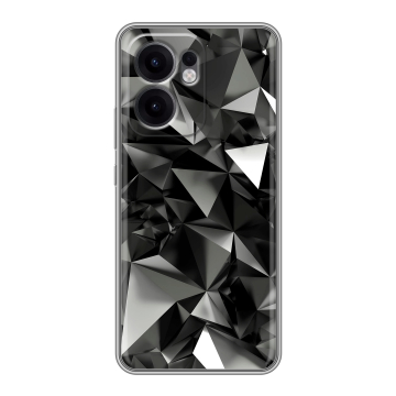 Силиконовый чехол на OPPO Reno 13F с принтом Черные кристаллы Силиконовый чехол на OPPO Reno 13F с принтом Черные кристаллы