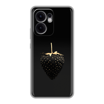 Силиконовый чехол на OPPO Reno 13F с принтом Черная клубника Силиконовый чехол на OPPO Reno 13F с принтом Черная клубника