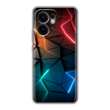 Силиконовый чехол на OPPO Reno 13F с принтом Абстракция неон Силиконовый чехол на OPPO Reno 13F с принтом Абстракция неон