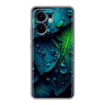 Силиконовый чехол на OPPO Reno 13F с принтом Листья Силиконовый чехол на OPPO Reno 13F с принтом Листья