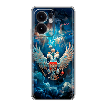 Силиконовый чехол на OPPO Reno13 F с принтом Герб флаг России