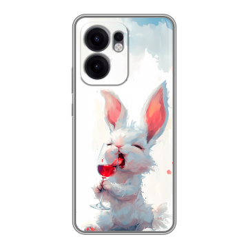 Силиконовый чехол на OPPO Reno13 F с принтом кролик зайчик