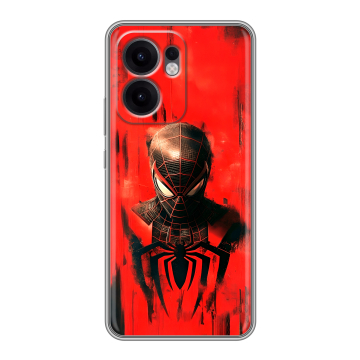 Силиконовый чехол на OPPO Reno13 F с принтом человек паук spiderman Силиконовый чехол на OPPO Reno13 F с принтом человек паук spiderman