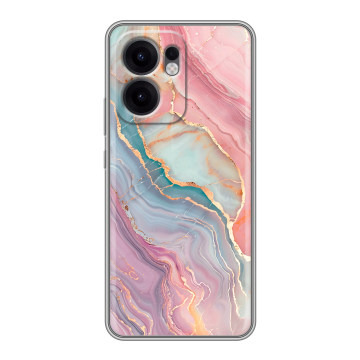 Силиконовый чехол на OPPO Reno13 F с принтом розовый мрамор Силиконовый чехол на OPPO Reno13 F с принтом розовый мрамор