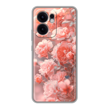 Силиконовый чехол на OPPO Reno13 F с принтом Розы цветы Силиконовый чехол на OPPO Reno13 F с принтом Розы цветы