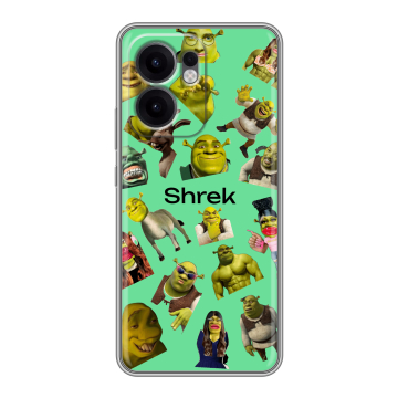 Силиконовый чехол на OPPO Reno13 F с принтом Шрек Shrek