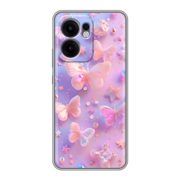 Силиконовый чехол на OPPO Reno13 F с принтом Бабочки Силиконовый чехол на OPPO Reno13 F с принтом Бабочки