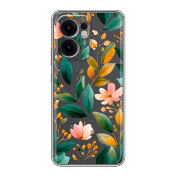 Силиконовый чехол на OPPO Reno13 F с принтом Цветы паттерн