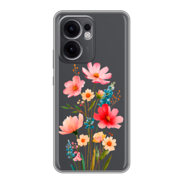 Силиконовый чехол на OPPO Reno13 F с принтом Цветы