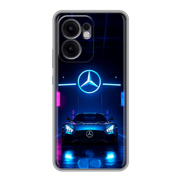 Силиконовый чехол на OPPO Reno13 F с принтом Mercedes Мерседес Силиконовый чехол на OPPO Reno13 F с принтом Mercedes Мерседес