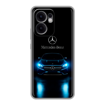 Силиконовый чехол на OPPO Reno13 F с принтом Mercedes Мерседес Силиконовый чехол на OPPO Reno13 F с принтом Mercedes Мерседес