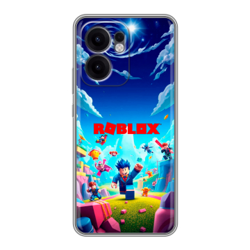 Силиконовый чехол на OPPO Reno13 F с принтом Roblox Роблокс