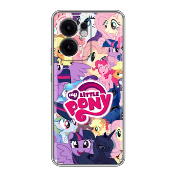 Силиконовый чехол на OPPO Reno13 F с принтом My little pony Дружба чудо